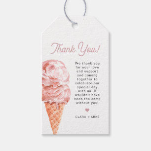 Étiquettes-cadeau Balise CLARA Retro Crème glacée Blush Pink Faver