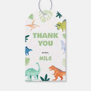 Étiquettes-cadeau Balise colorée Dino Party Dinosaur Anniversaire Fa