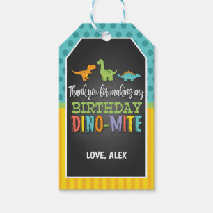Étiquettes-cadeau Balise d'anniversaire de Dinosaur Favoriser