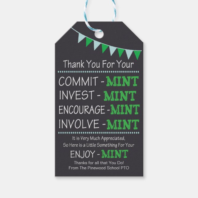 Étiquettes-cadeau Balise d'appréciation Merci cadeau Faveurs (Devant)