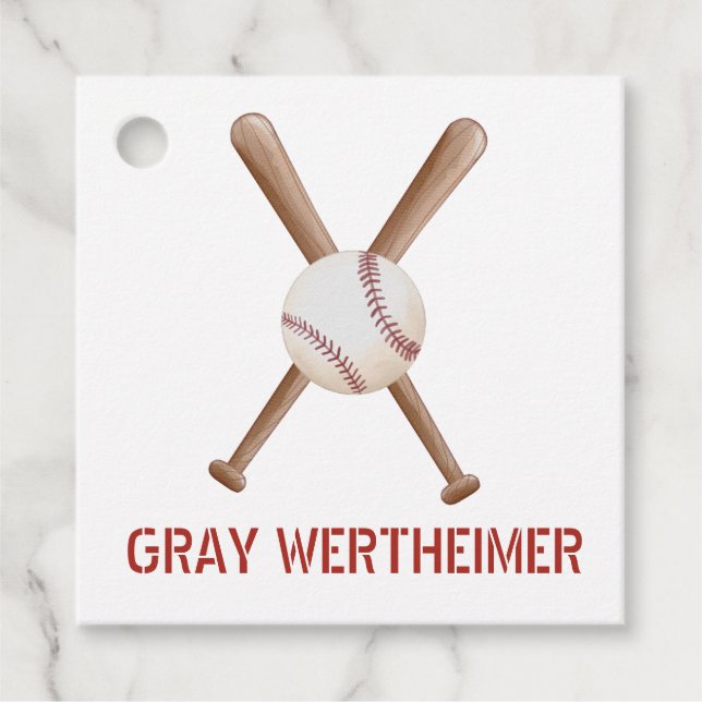 Étiquettes Cadeau Balise de baseball préférée par les garçons (Devant)