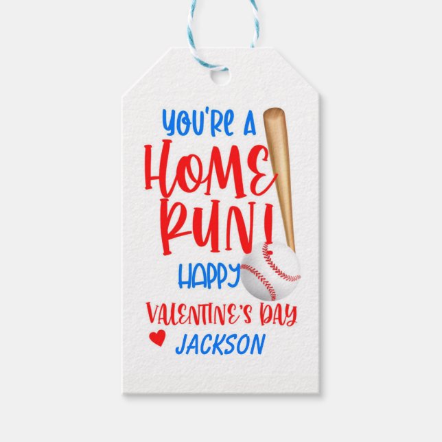 Étiquettes-cadeau Balise de baseball Valentine (Devant)