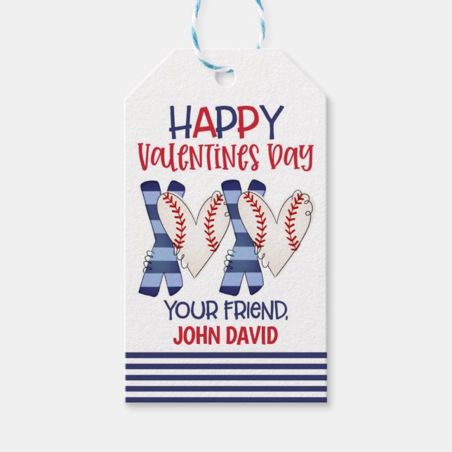 Étiquettes-cadeau Balise de baseball Valentine Favor (Devant)