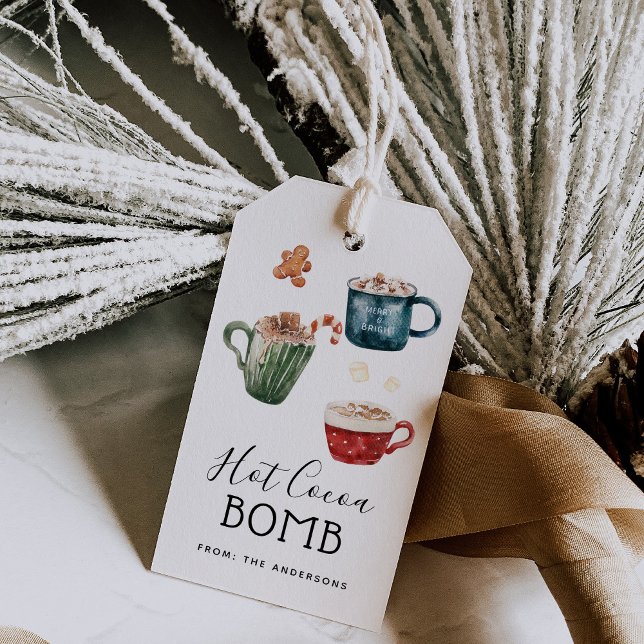 Étiquettes-cadeau Balise de bombe au chocolat chaud (Créateur téléchargé)