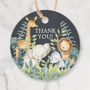 Étiquettes Cadeau Balise de cadeau Chalkboard Jungle Baby shower Fav