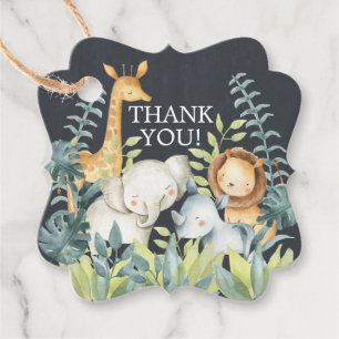 Étiquettes Cadeau Balise de cadeau Chalkboard Jungle Baby shower Fav