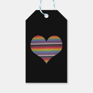 Étiquettes-cadeau Balise de cadeau Coeur de câble Rainbow Ribbon