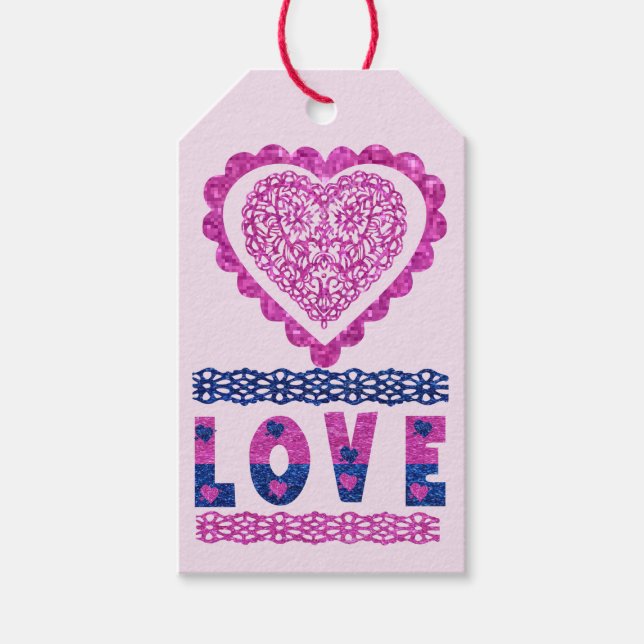 Étiquettes-cadeau Balise de cadeau d'amour (Devant)