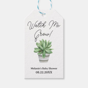 Étiquettes-cadeau Balise de cadeau de Baby shower Succulent - "Watch