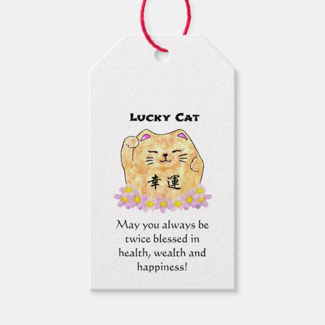 Étiquettes-cadeau Balise de cadeau Lucky Cat (Maneki Neko) Matte (Devant)