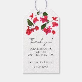 Étiquettes-cadeau Balise de cadeau mariage avec Fleur Bougainvillea