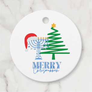 Étiquettes Cadeau Balise de cadeau Merry Chrismukkah Simple Favorise
