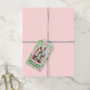 Étiquettes-cadeau Balise de cadeau Pâques Pastel Rose et Vert Floral