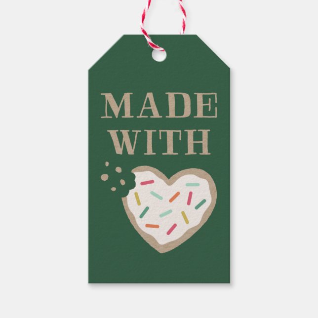 Étiquettes-cadeau Balise de cadeaux Fabriqué avec amour - Pine (Devant)