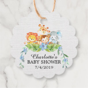 Étiquettes Cadeau Balise de cadeaux Sweet Safari Animaux Baby shower