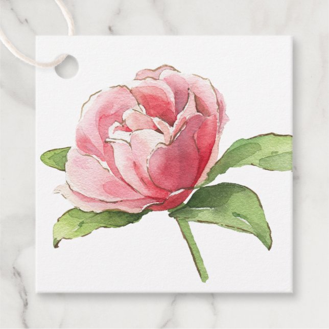 Étiquettes Cadeau Balise de chaîne Rose couleur rose (Devant)