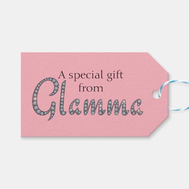Étiquettes-cadeau Balise de design Glamma bling (Devant (Horizontal))