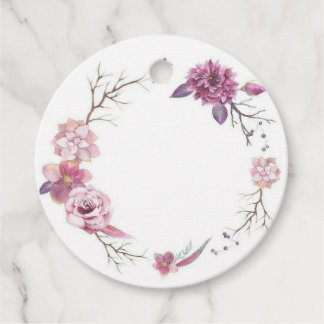 Étiquettes Cadeau Balise de faveur florale ronde