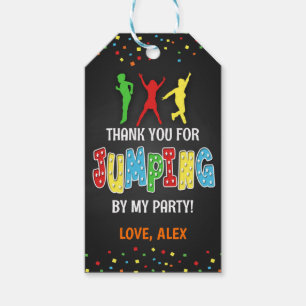 Étiquettes-cadeau Balise de fête d'anniversaire de Trampoline Favori