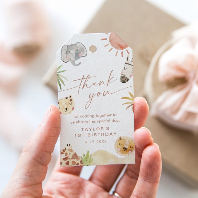 Étiquettes-cadeau Balise de fête d'anniversaire SAFARI Favoriser (Créateur téléchargé)