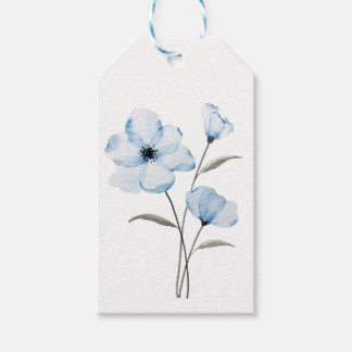Étiquettes-cadeau Balise de fleurs bleues