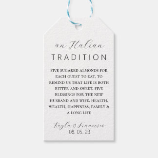 Étiquettes-cadeau Balise de la tradition Mariage d'amande italienne