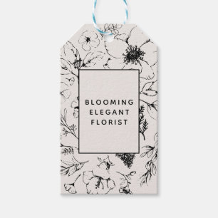 Étiquettes-cadeau Balise de livraison moderne Botanique Blush et Bla