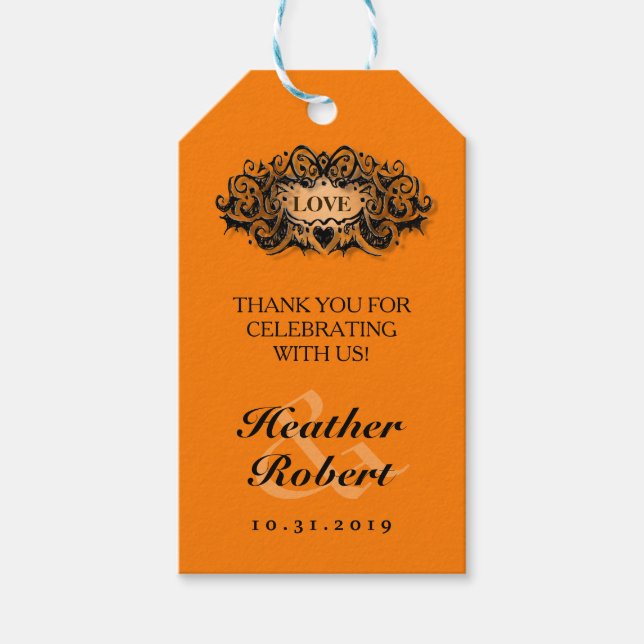 Étiquettes-cadeau Balise de Merci d'amour gothique gras Mariage Hall (Devant)