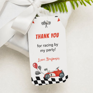 Étiquettes-cadeau Balise de Merci d'anniversaire Fast One Race Car P