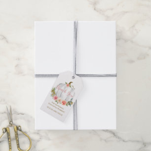 Étiquettes-cadeau Balise de Merci d'aquarelle florale petit Citrouil