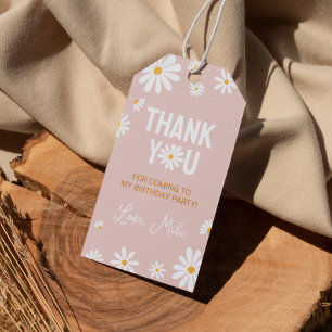 Étiquettes-cadeau Balise de Merci de fête d'anniversaire rose pâle