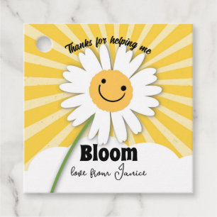 Étiquettes Cadeau Balise de Merci de marguerite d'appréciation en fl