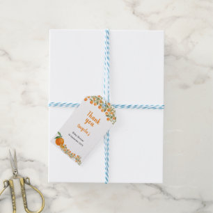 Étiquettes-cadeau Balise de Merci orange sucré.