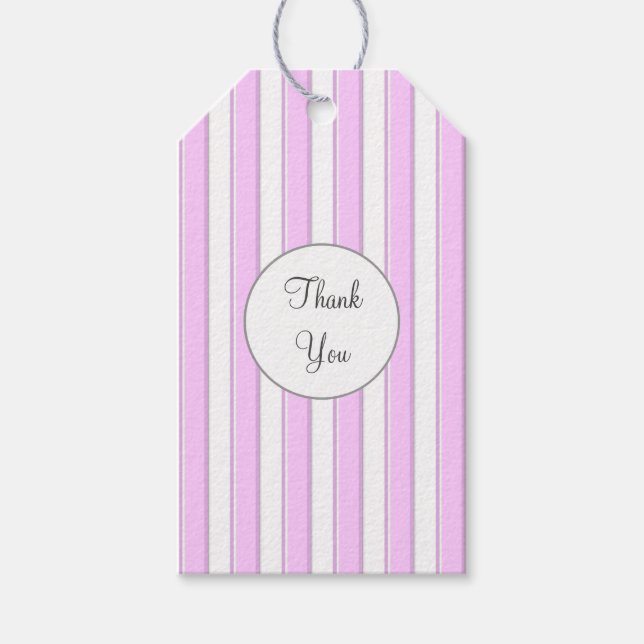 Étiquettes-cadeau Balise de Merci personnalisé  rose blanc (Devant)