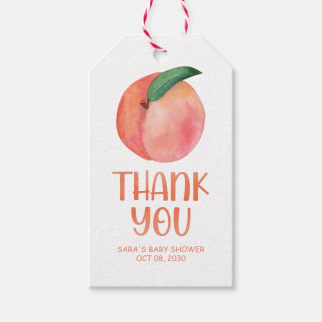 Étiquettes-cadeau Balise de Merci Sweet Little Peach (Devant)