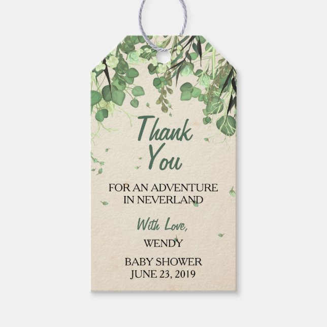 Étiquettes-cadeau Balise de préférence Baby shower Peter Pan (Devant)