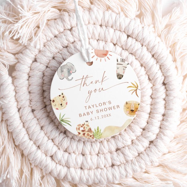 Étiquettes Cadeau Balise de préférence Baby shower SAFARI (Créateur téléchargé)