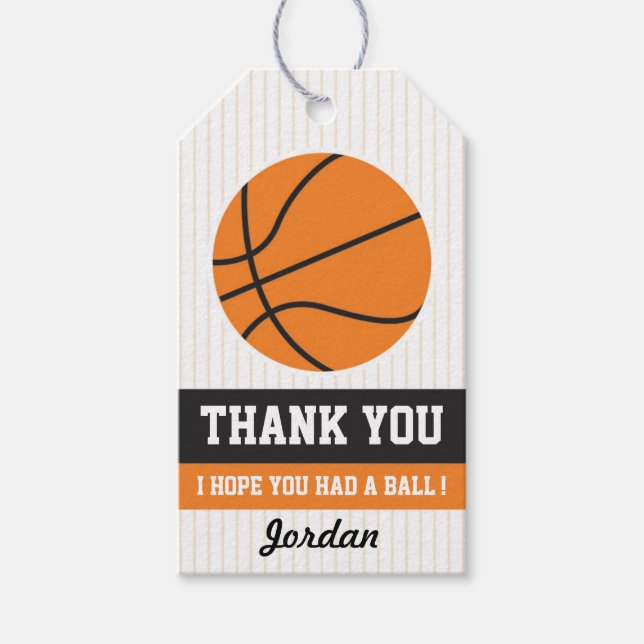 Étiquettes-cadeau Balise de préférence de basket-ball (Devant)
