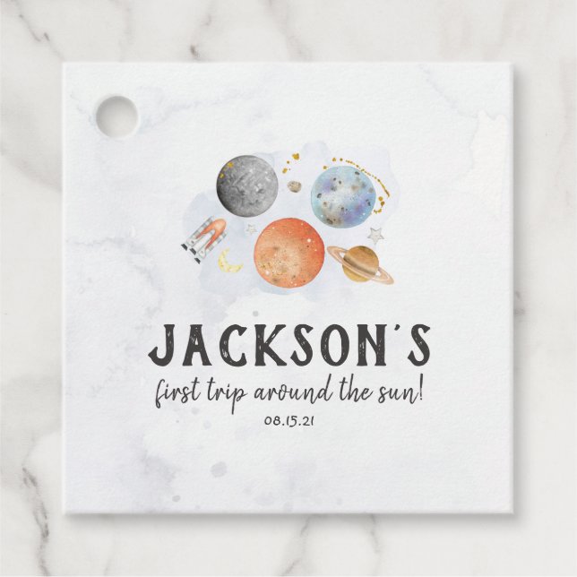 Étiquettes Cadeau Balise de préférence d'espace (Devant)