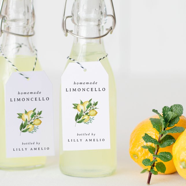Étiquettes-cadeau Balise de préférence Limoncello maison modifiable (Créateur téléchargé)