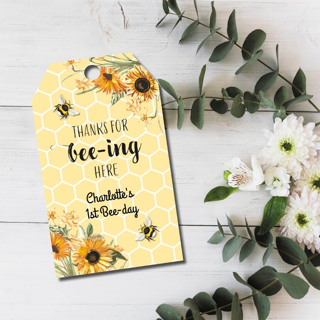 Étiquettes-cadeau Balise de préférence Merci d'abeille de miel (Créateur téléchargé)