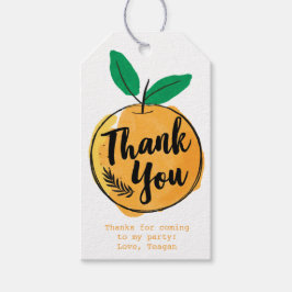 Étiquettes-cadeau Balise de préférence Merci orange personnalisé
