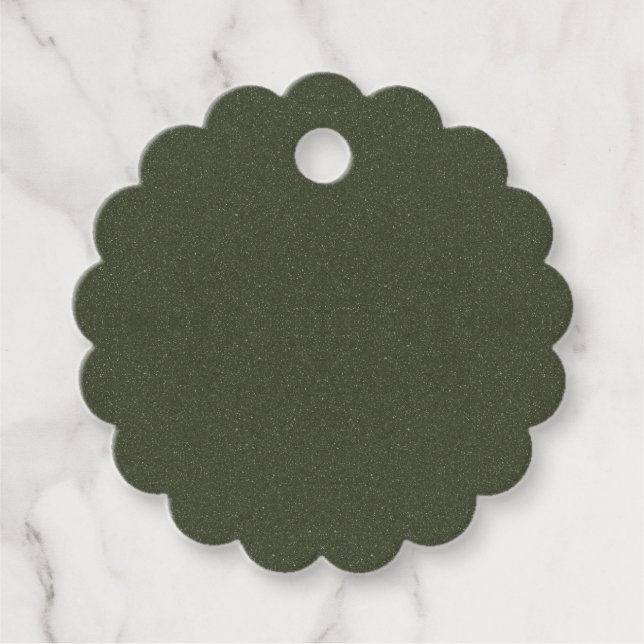 Étiquettes Cadeau Balise de préférence texturée Moss Green - Personn (Devant)