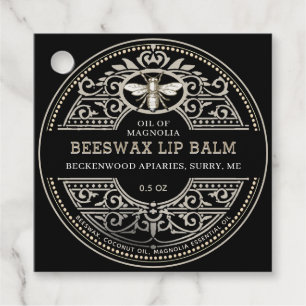 Étiquettes Cadeau Balise de produit Beeswax Lip Balm Heraldic Bee No