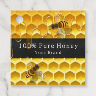 Étiquettes Cadeau Balise de produit personnalisée Golden Honeycomb &