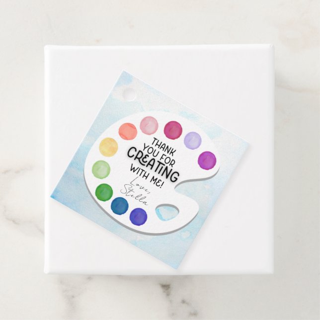 Étiquettes Cadeau Balise de promotion de la partie Art Palette Peint (En situation)