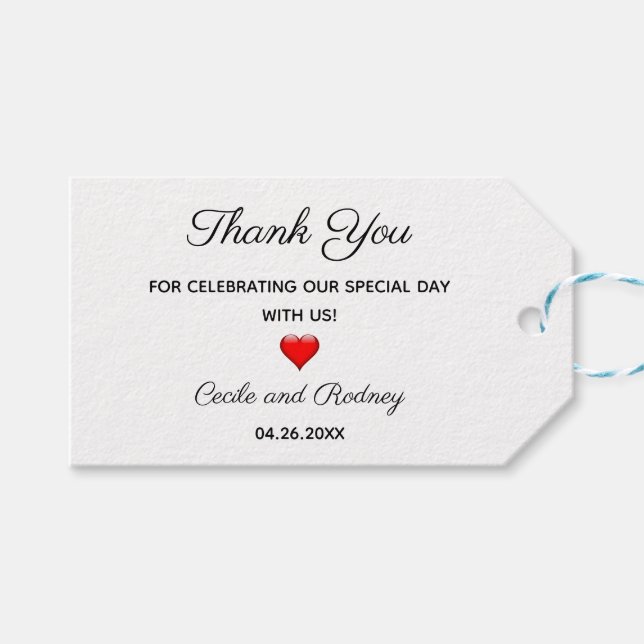 Étiquettes-cadeau Balise de promotion de Merci de célébration modifi (Devant (Horizontal))