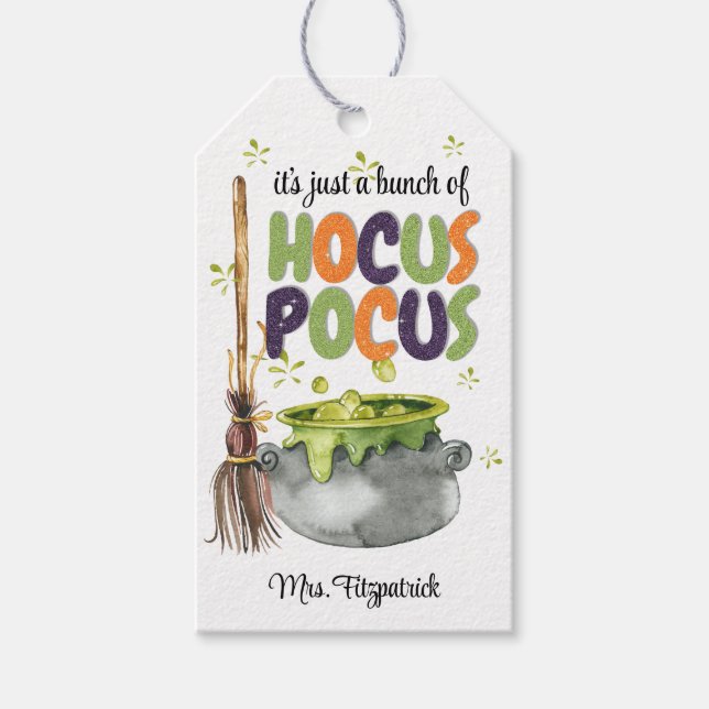 Étiquettes-cadeau Balise de promotion Hocus Pocus Halloween (Devant)