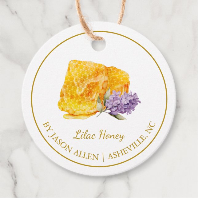 Étiquettes Cadeau Balise de suspension de miel simple Lilac Infusée  (Devant)
