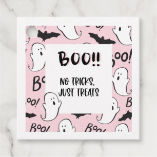 Étiquettes Cadeau Balise de traitement du fantôme d'Halloween